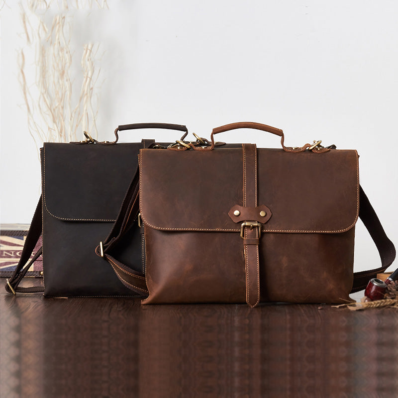 Genuine Leather Messenger Bag for Men - Travel & Hiking Sling Bag