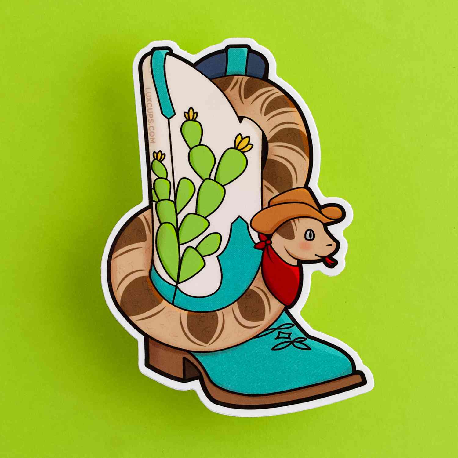 LUXCUPS CREATIVE SNAKE IN MY BOOT STICKER