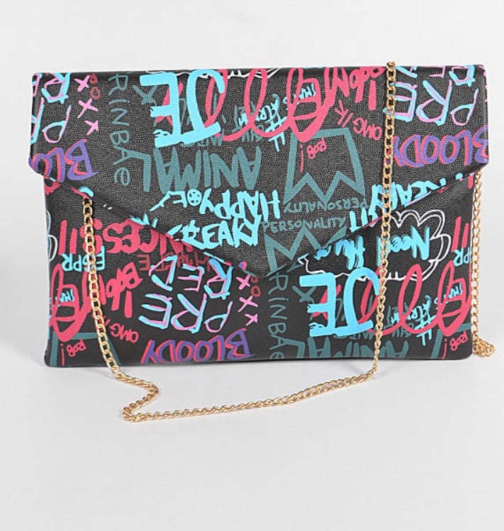Graffiti Crossbody Clutch Handbags
