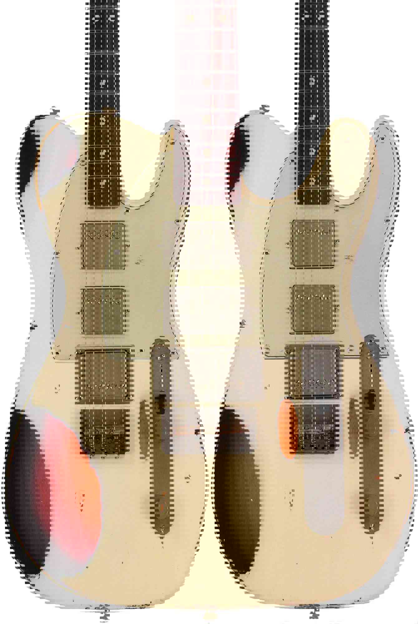 Nash T-3HB Guitar with Lollar Imperials, Olympic White over 3 Tone, Heavy Aging