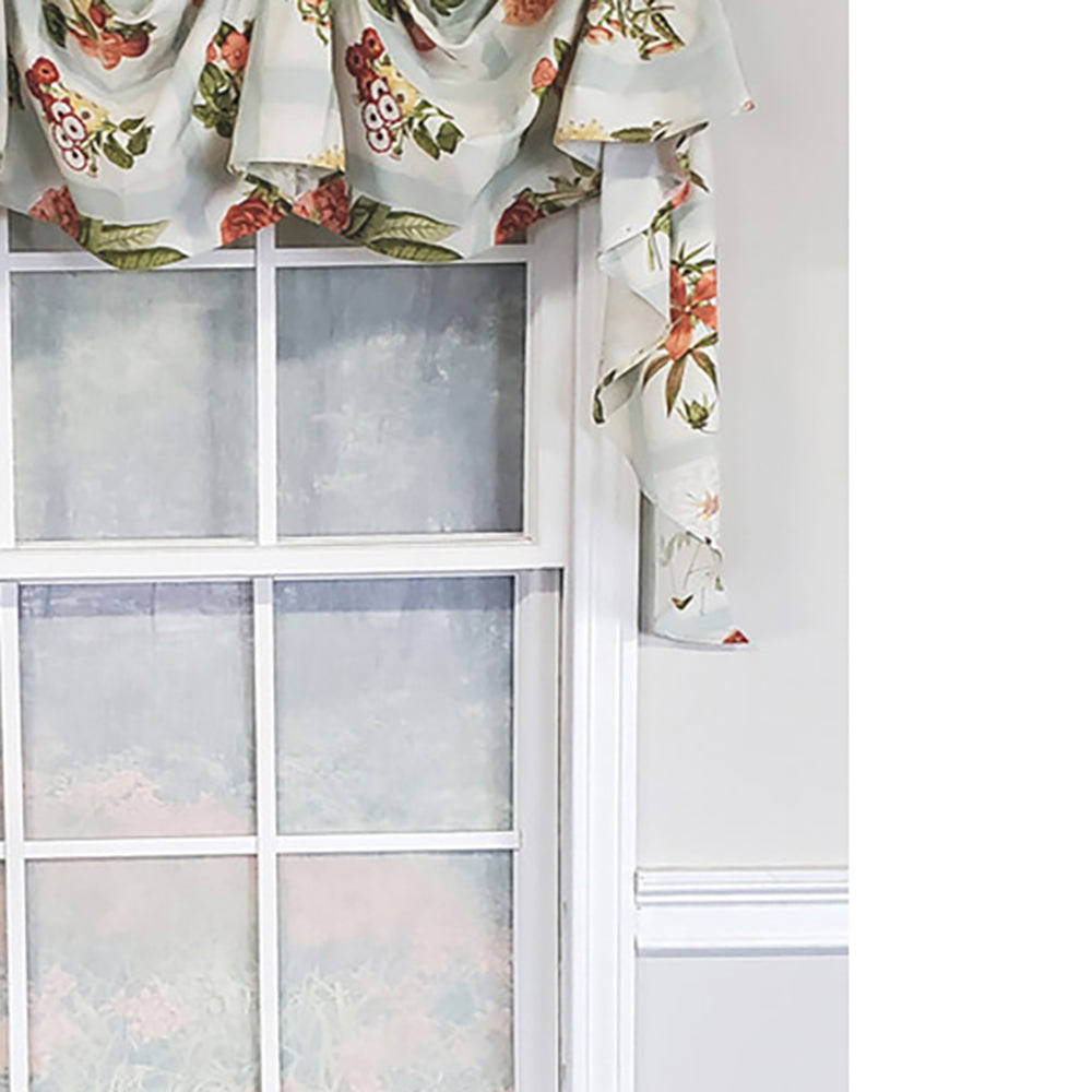 RLF Home Luxurious Modern Design Garden Pallet Victory Swag 3-Scoop Window Valance 50 x 25