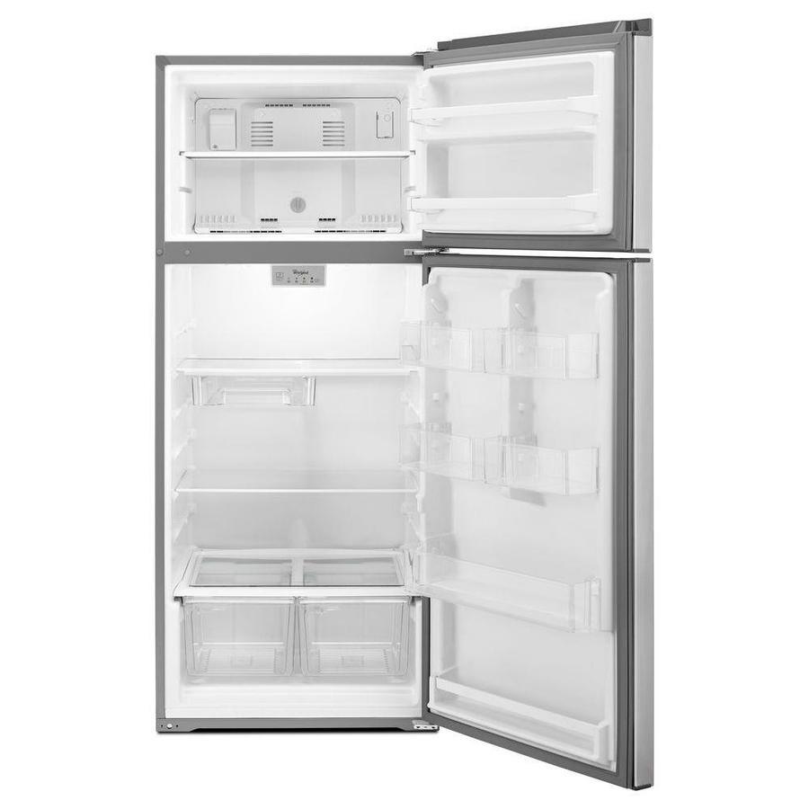 Whirlpool 17.6-cu ft Top-Freezer Refrigerator with EZ Connect Ice Maker Kit - Stainless Steel