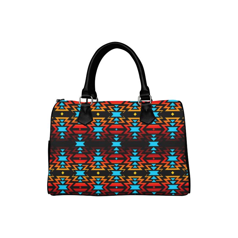 Black Fire and Sky Boston Handbag