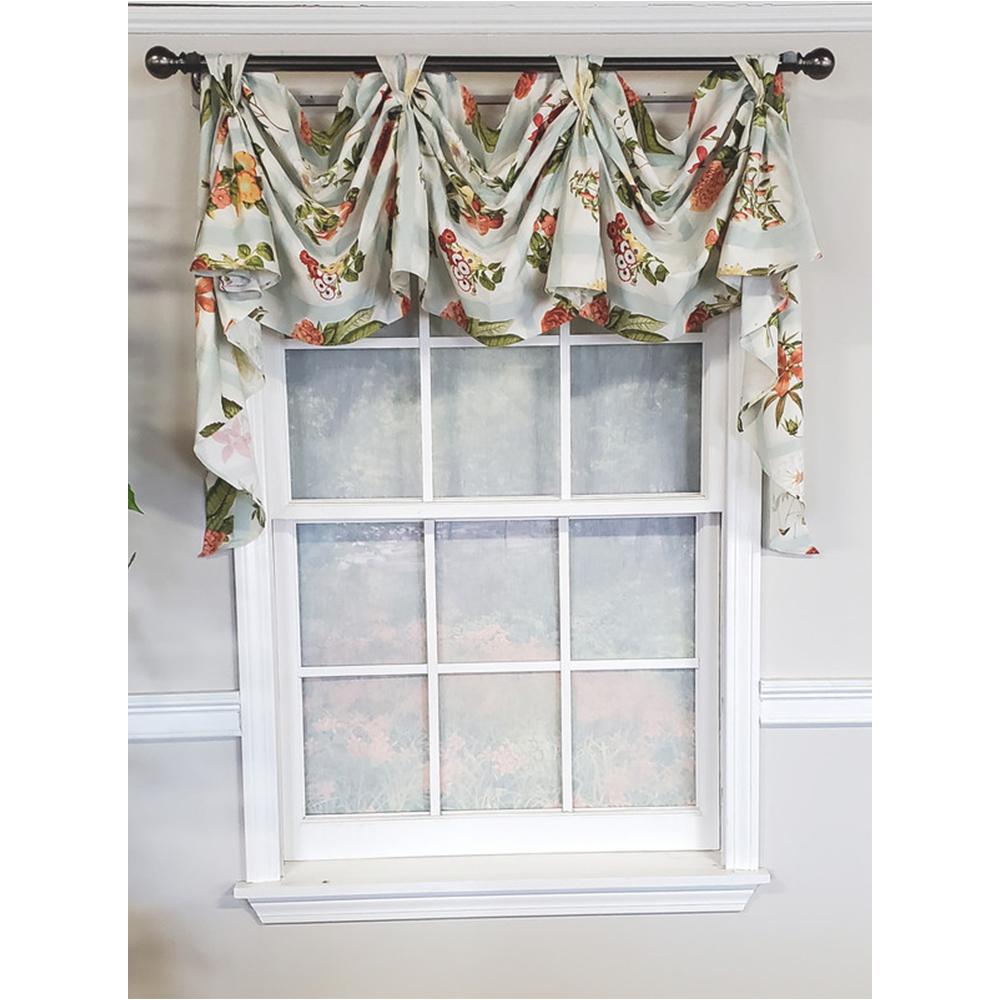 RLF Home Luxurious Modern Design Garden Pallet Victory Swag 3-Scoop Window Valance 50 x 25