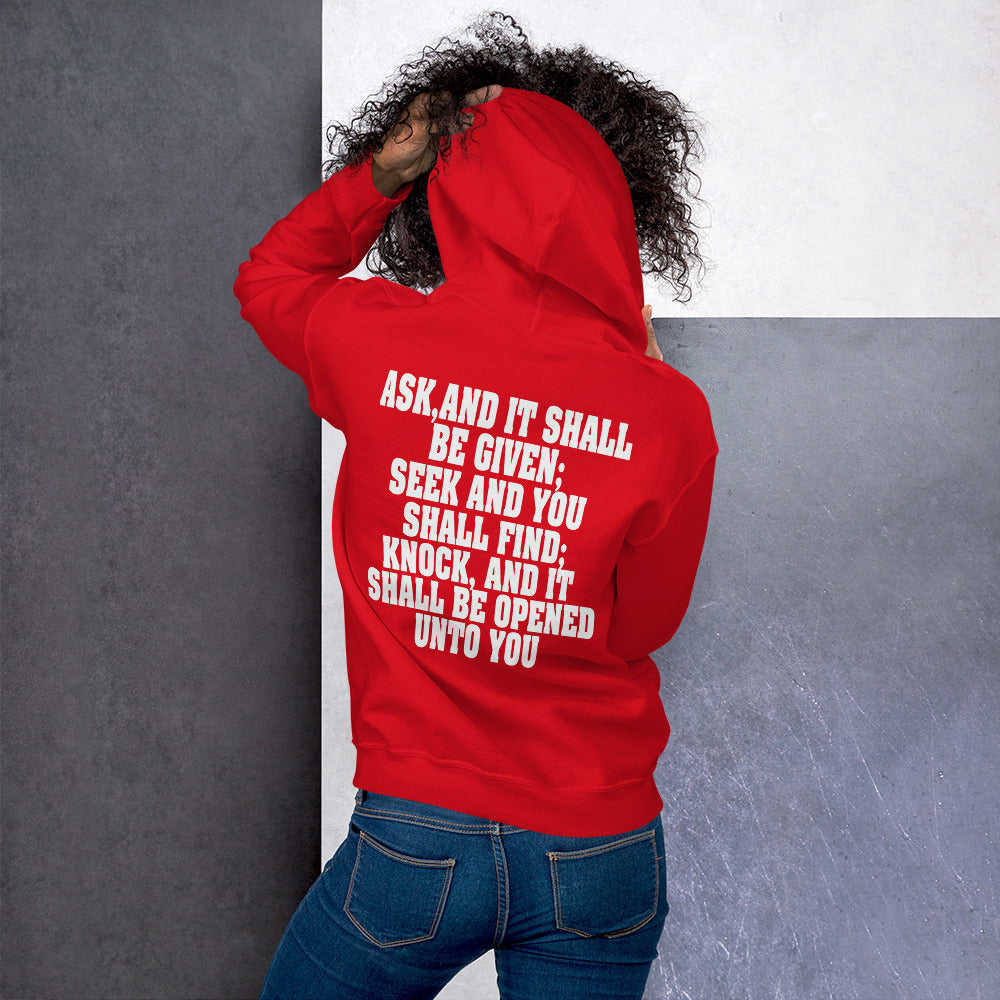 F&H Christian Matthew 7:7 Ask, and It Shall be Given Womens Hoodie