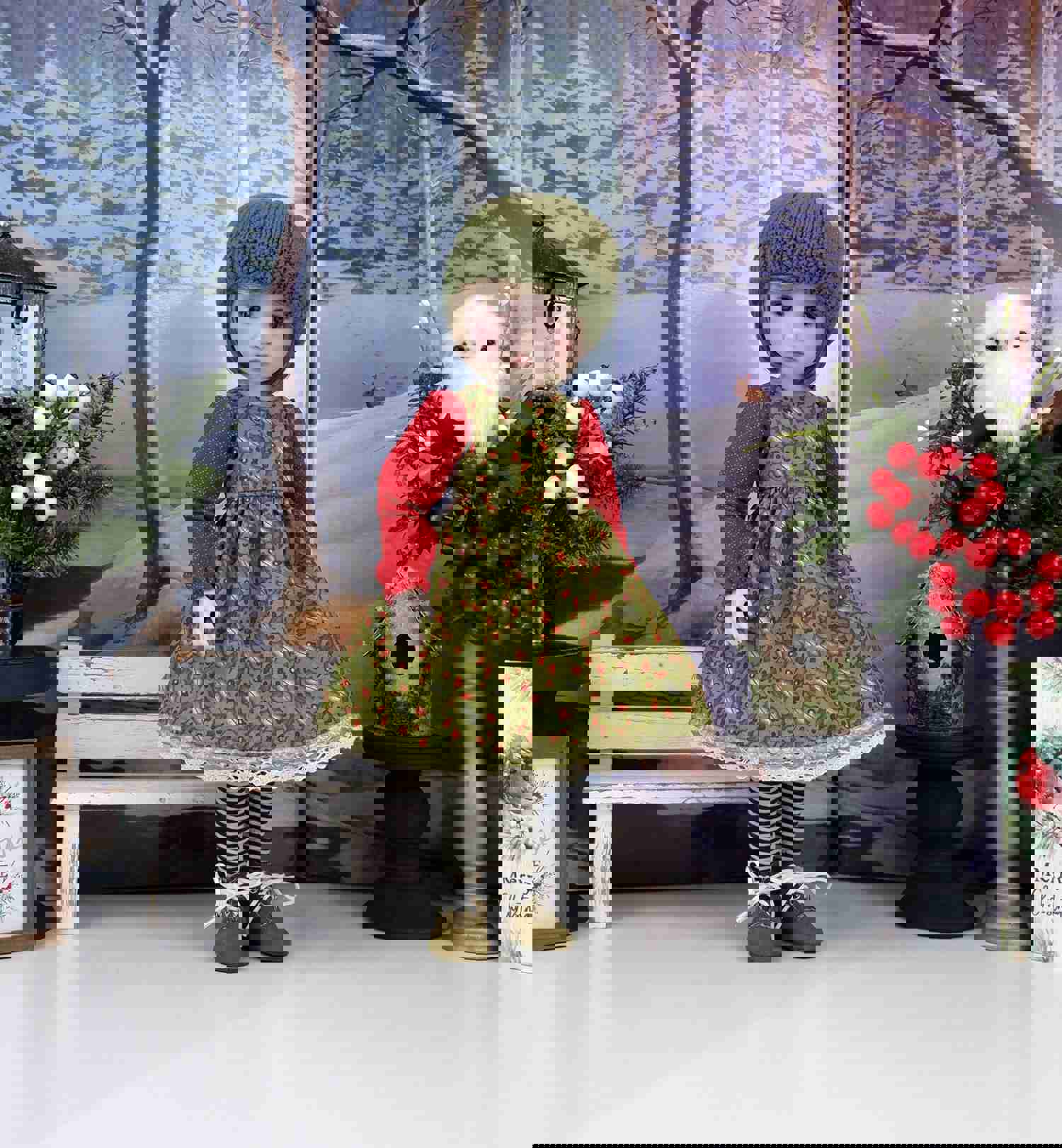 Plentiful Holly - Dress Ensemble with Boots for Ruby Red Fashion Friends Doll