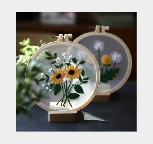 Yellow Daisy Floral Embroidery Kit for Experienced Stitchers