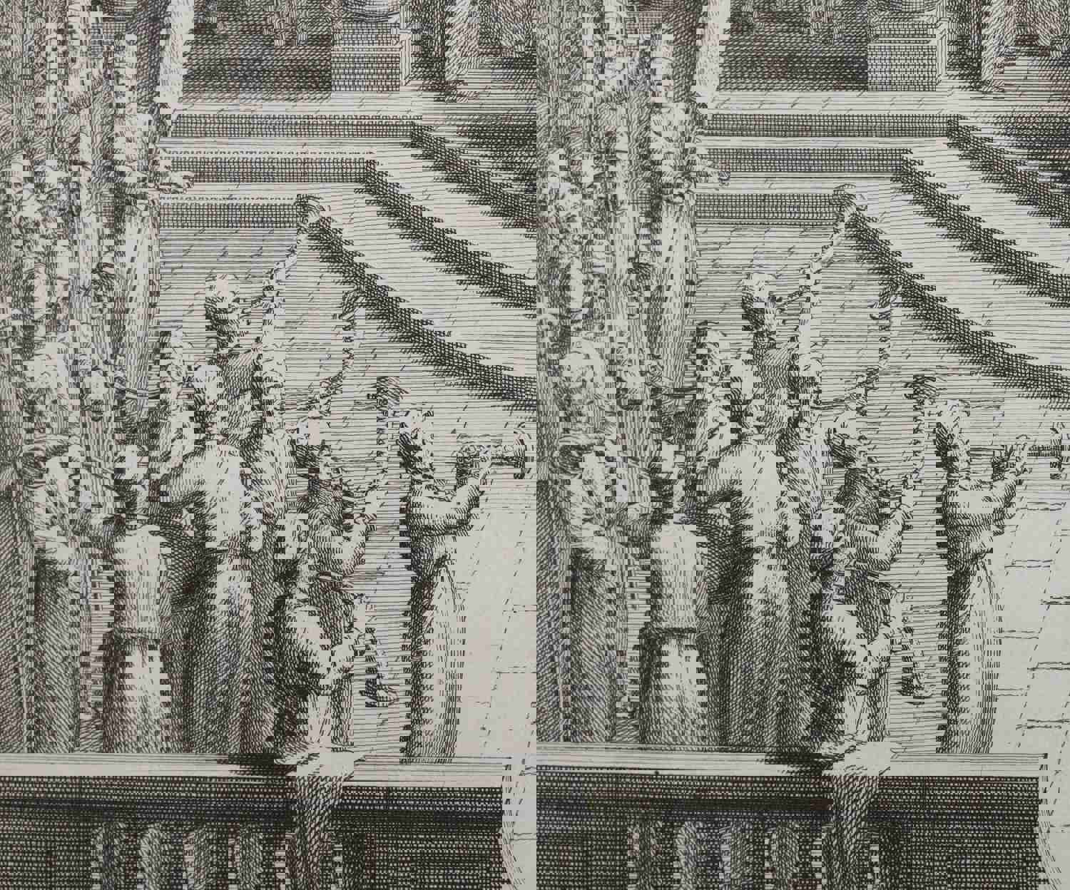 Augustin Calmet. Onction, et sacre des Rois d'Israël, et de Juda. Engraving. 1728.