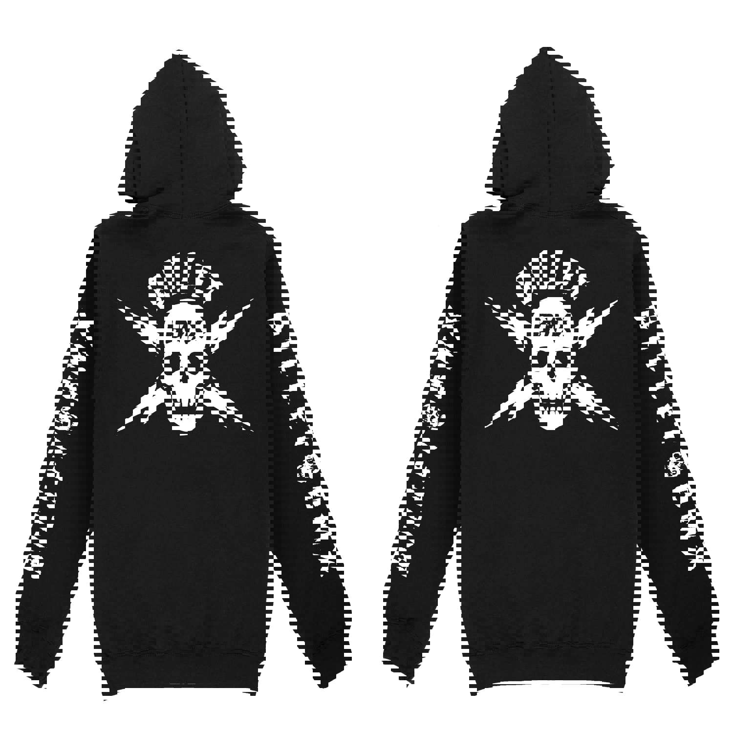 BILLET BMX SKULL PULL OVER HOODIE - Men's Black Hoodie with Skull Graphics