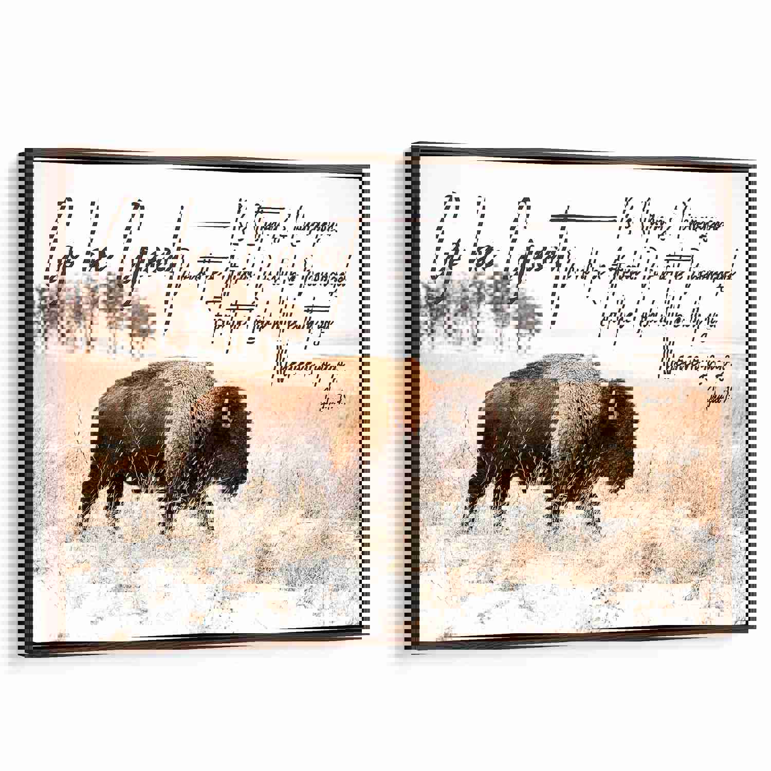 Go Be Great Bison Nursery Wall Decor - Custom Bible Verse Canvas Print
