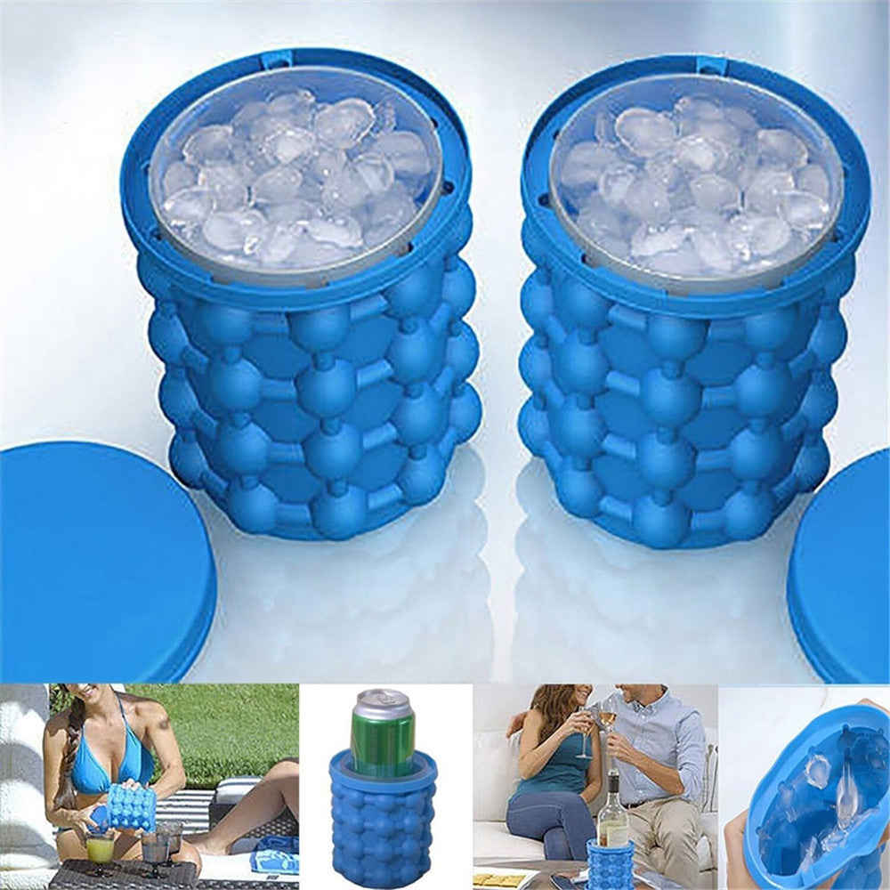Ice Cube Maker with Dual-Chamber Design for Fast Refrigeration