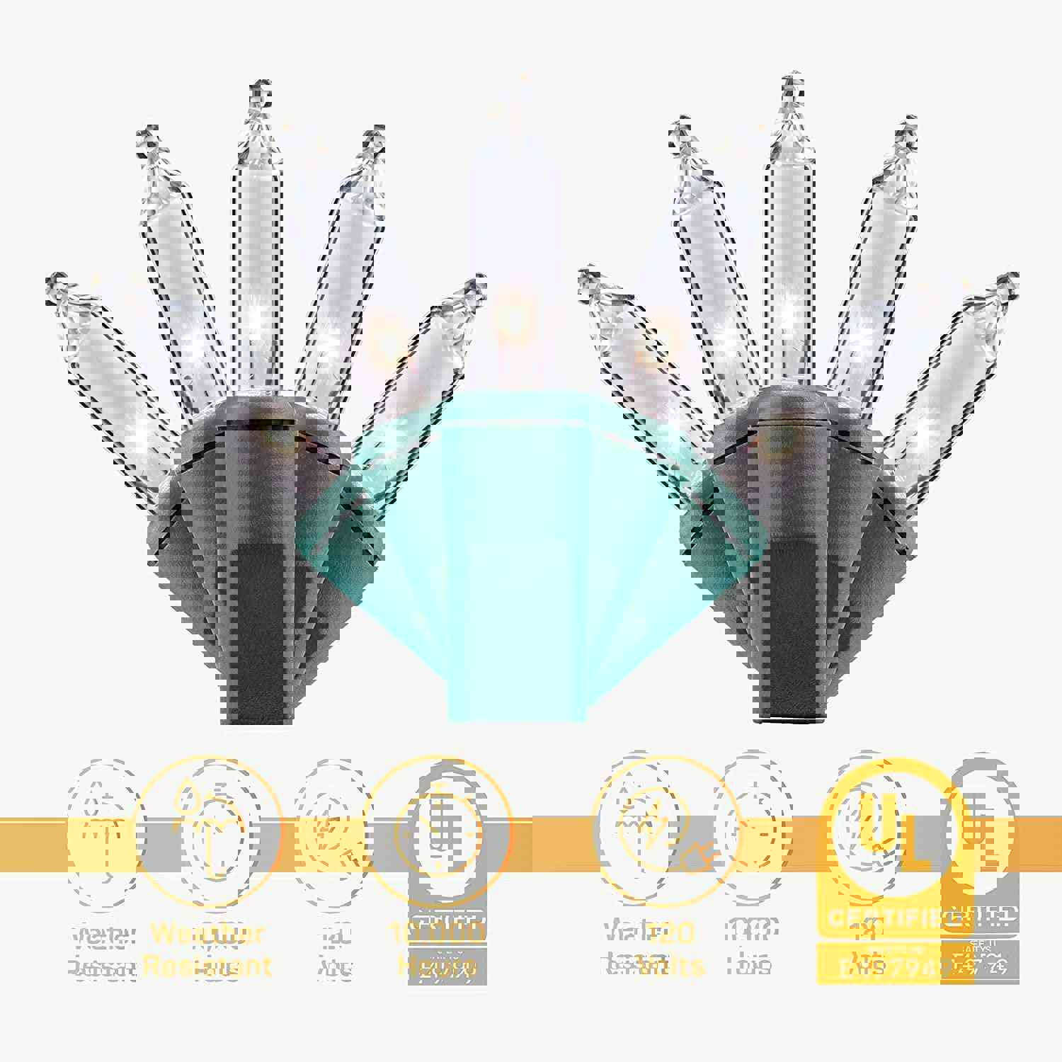 Christmas Lights [Set of 200] Warm White Mini Lights for Indoor/Outdoor Holiday Decorations