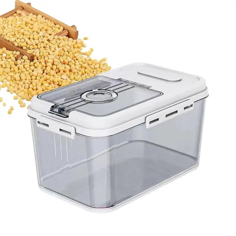 Grain Rice Storage Bin Magnetic Cereal Container with Dispenser