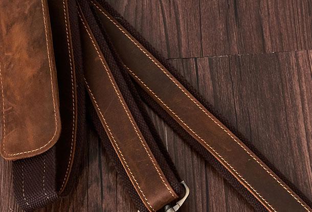 Genuine Leather Messenger Bag for Men - Travel & Hiking Sling Bag