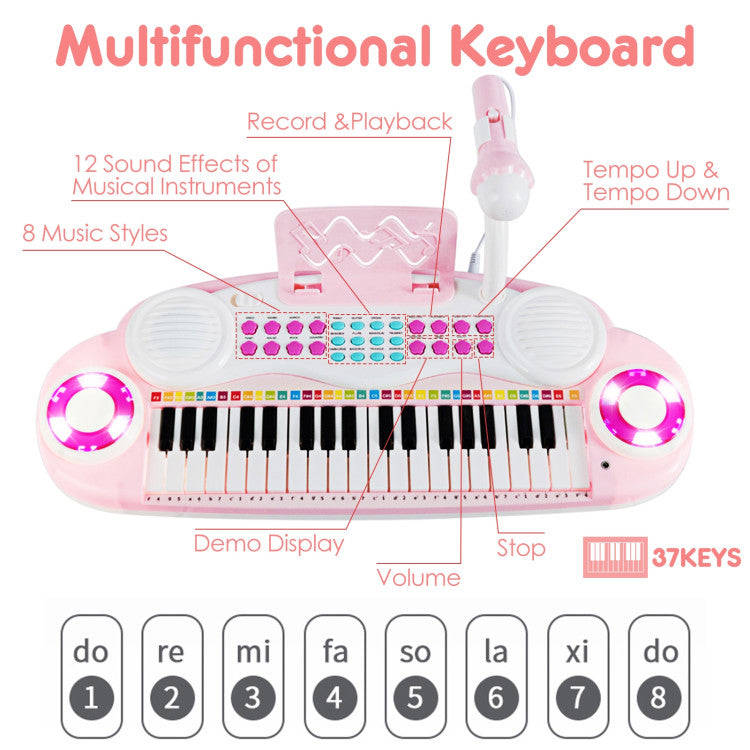 Costway 37-key Kids Electronic Piano Keyboard Playset