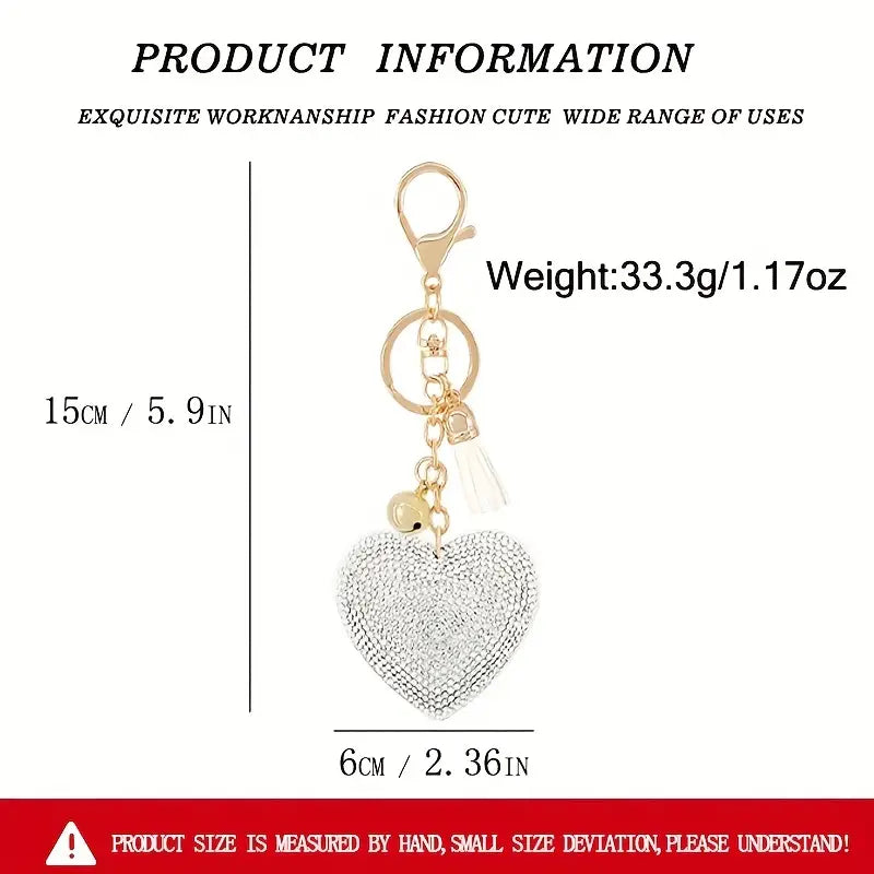 Heart Shape Sparkling Artificial Diamond Love Keychain Pendant