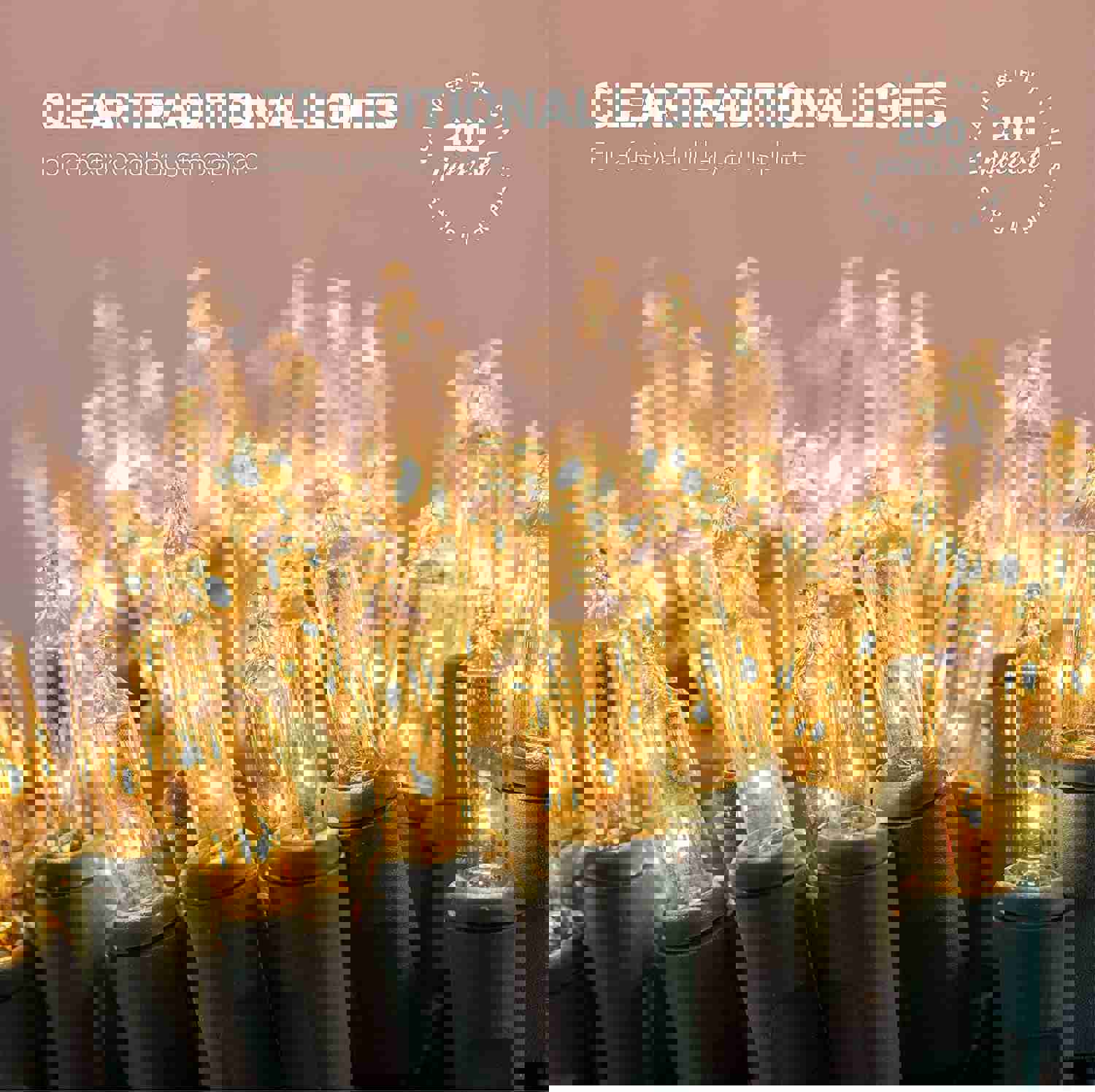 Christmas Lights [Set of 200] Warm White Mini Lights for Indoor/Outdoor Holiday Decorations