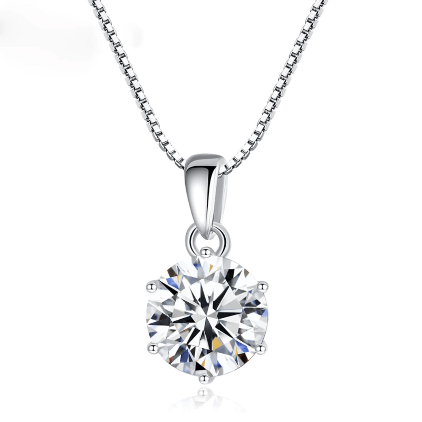The Victoria Round Necklace - 925 Sterling Silver with Cubic Zirconia