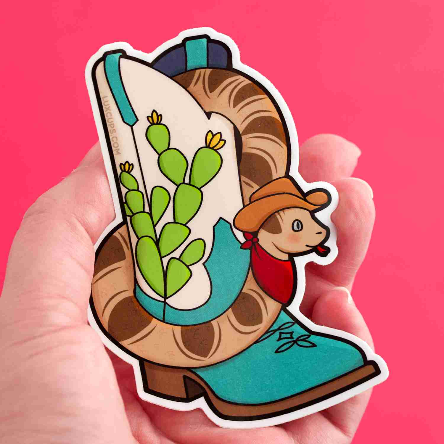 LUXCUPS CREATIVE SNAKE IN MY BOOT STICKER