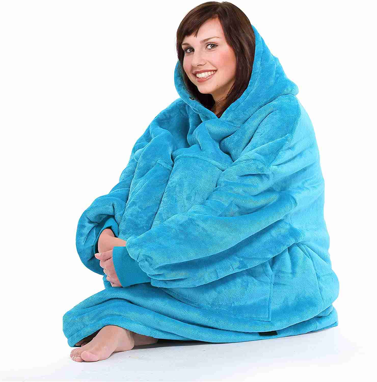 Oversized Wearable Blanket Hoodie Sweatshirt, Soft Sherpa Pullover for Cozy Lounging