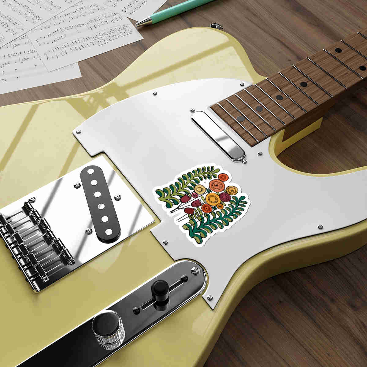 Vintage Flowers and Ferns Die-Cut Stickers - Customizable & Durable