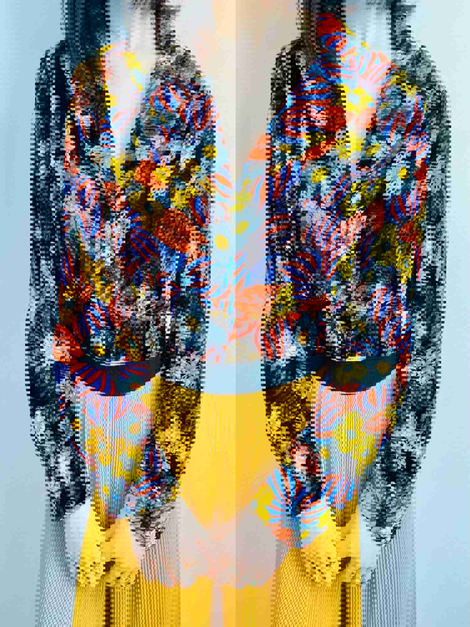 Vintage 1970s Floral Velvet Cropped Jacket