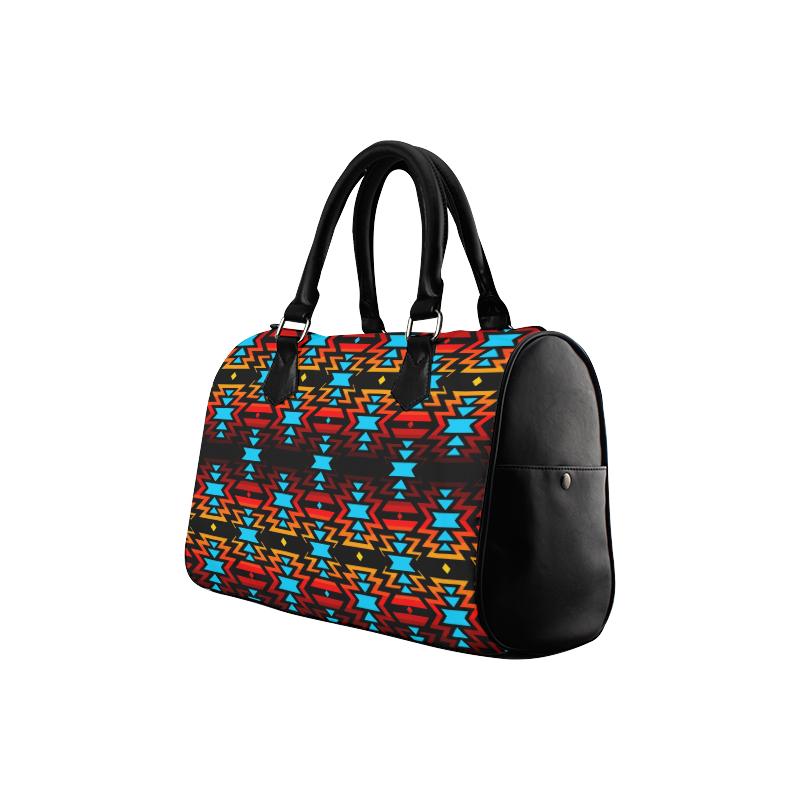 Black Fire and Sky Boston Handbag