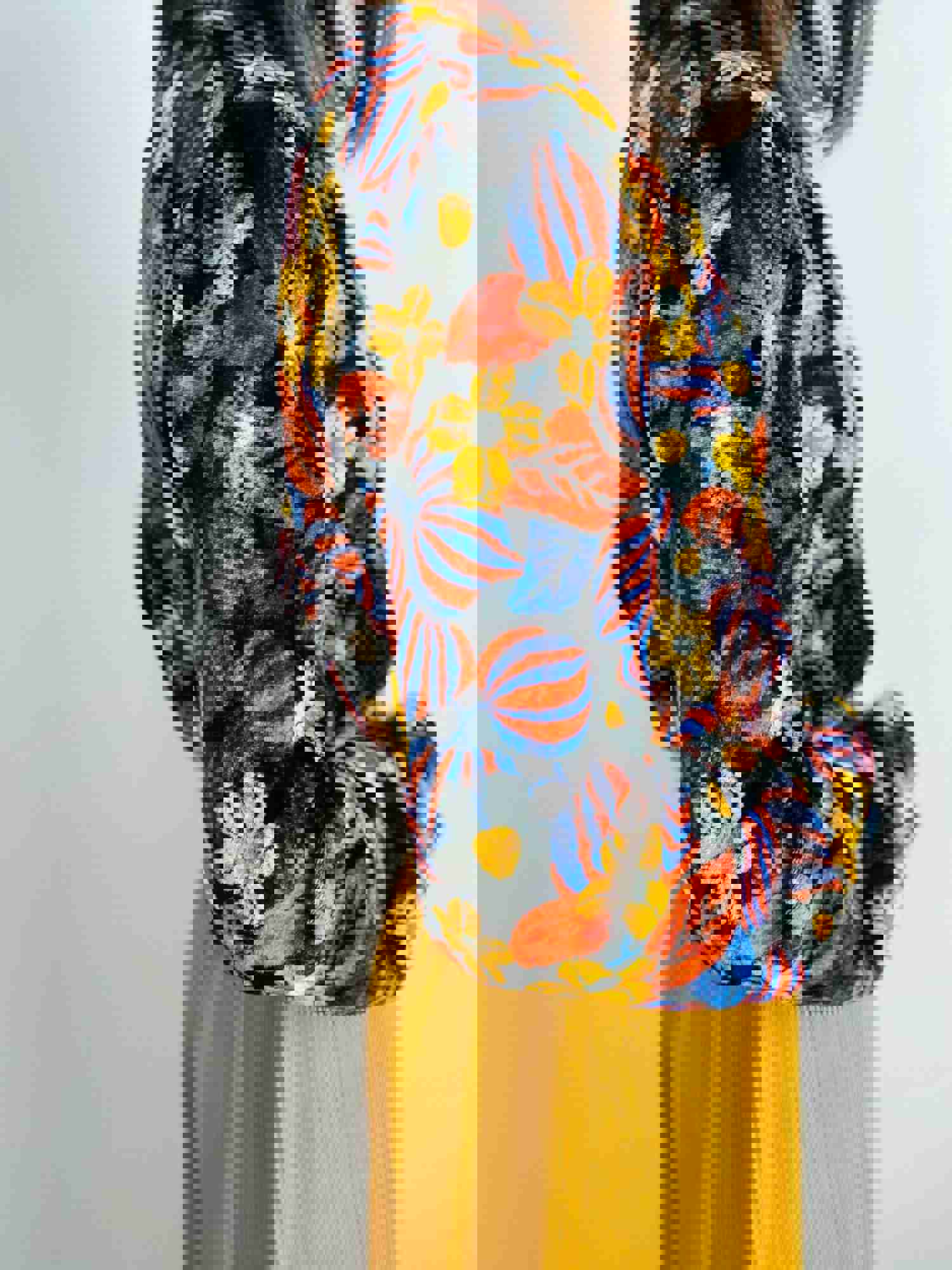 Vintage 1970s Floral Velvet Cropped Jacket