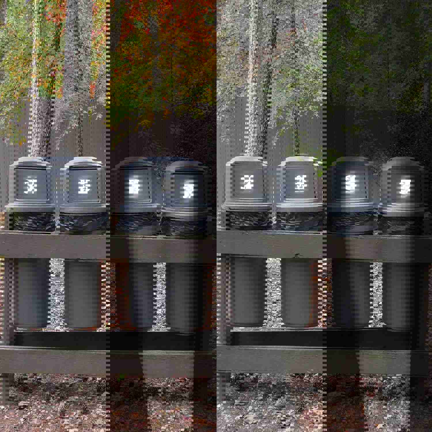 VWAQ Reflective Trashcan Decals 5 Sets - Numbers 0-9 Die Cut Stickers - Self Adhesive Weather Proof Vinyl for Home and Business