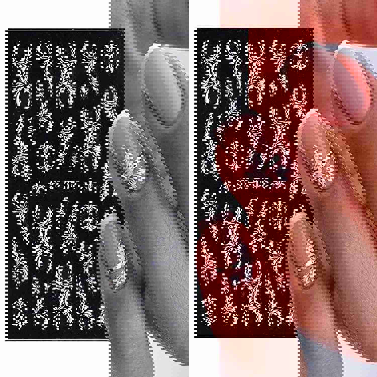 4 Sheets 5D Flower Nail Art Stickers - Self-Adhesive White Lace Floral Nail Decals for DIY Manicure