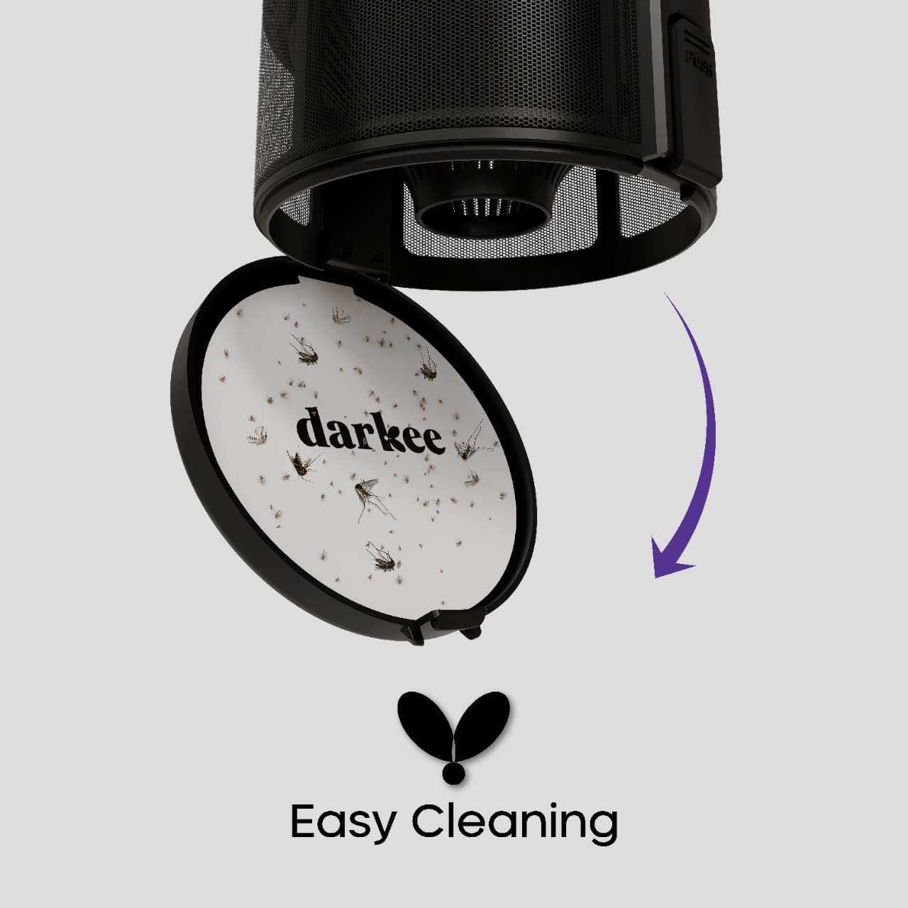 Darkee Dual-Mode UV Bug Light Trap for Fruit Flies & Mosquitoes - Auto & Manual, Sticky Glue Board, Stylish Home Decor