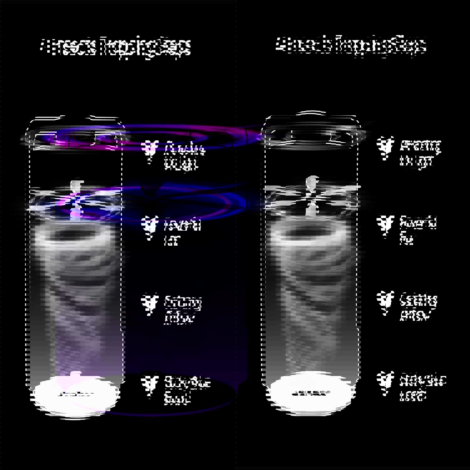Darkee Dual-Mode UV Bug Light Trap for Fruit Flies & Mosquitoes - Auto & Manual, Sticky Glue Board, Stylish Home Decor