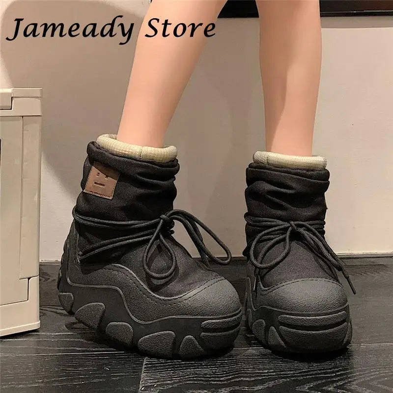 Women's Snow Boots with Thick Sole, Platform, and Waterproof Design for Winter Warmth
