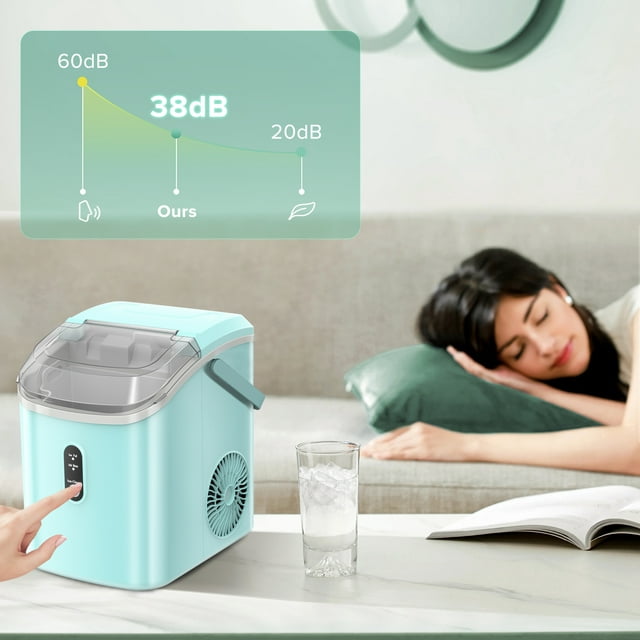 KISSAIR Nugget Countertop Ice Maker, Portable Ice Machine with Self-Cleaning, 35Lbs/24Hrs, for Home/Office/Party/Bar