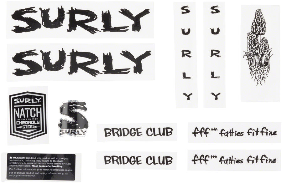 Surly Bridge Club Decal Set for Bike Repair and Customization