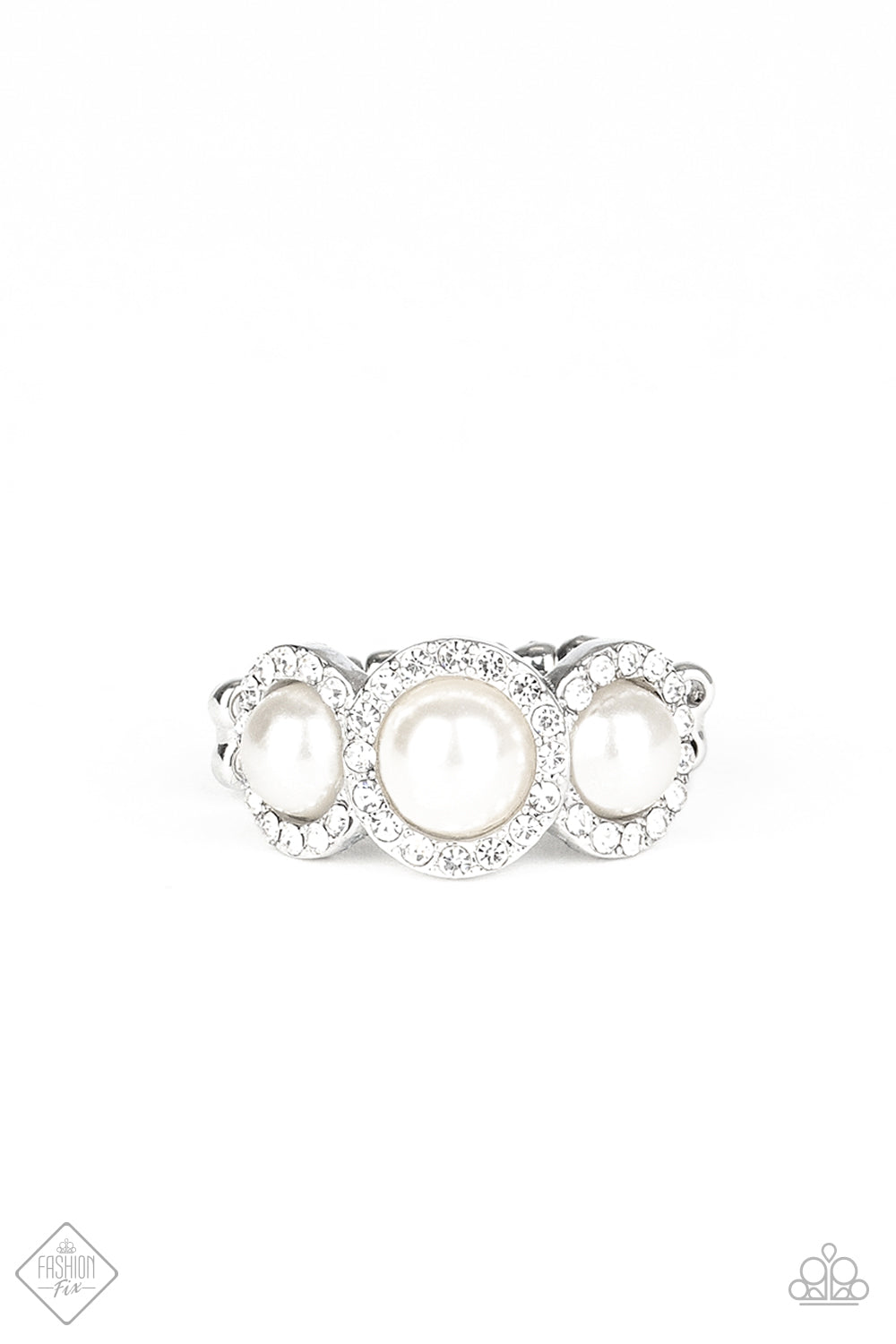 Paparazzi Shut The Front DIOR! - White Pearls - Ring - Trend Blend / Fashion Fix Exclusive June 2020