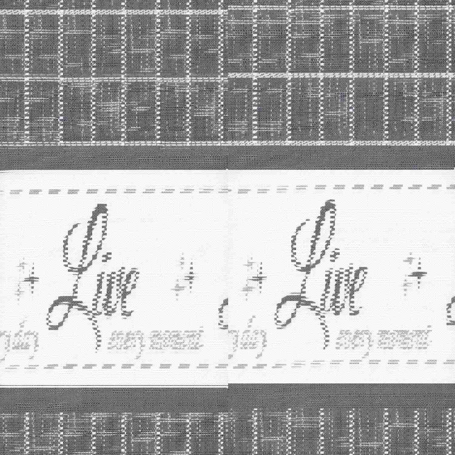 Live Laugh Love 3-Piece Kitchen Curtain Set, Gray, Tiers 58x36, Swag 58x14 Inches