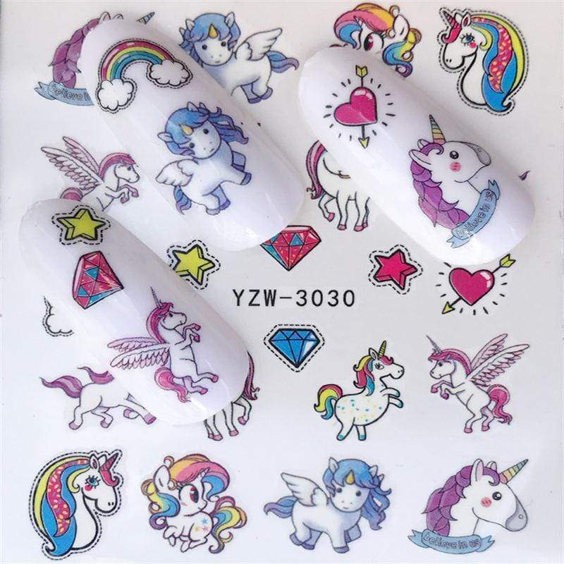 YZWLE Flower Series Nail Art Water Transfer Stickers - DIY Deer/Lavender Design