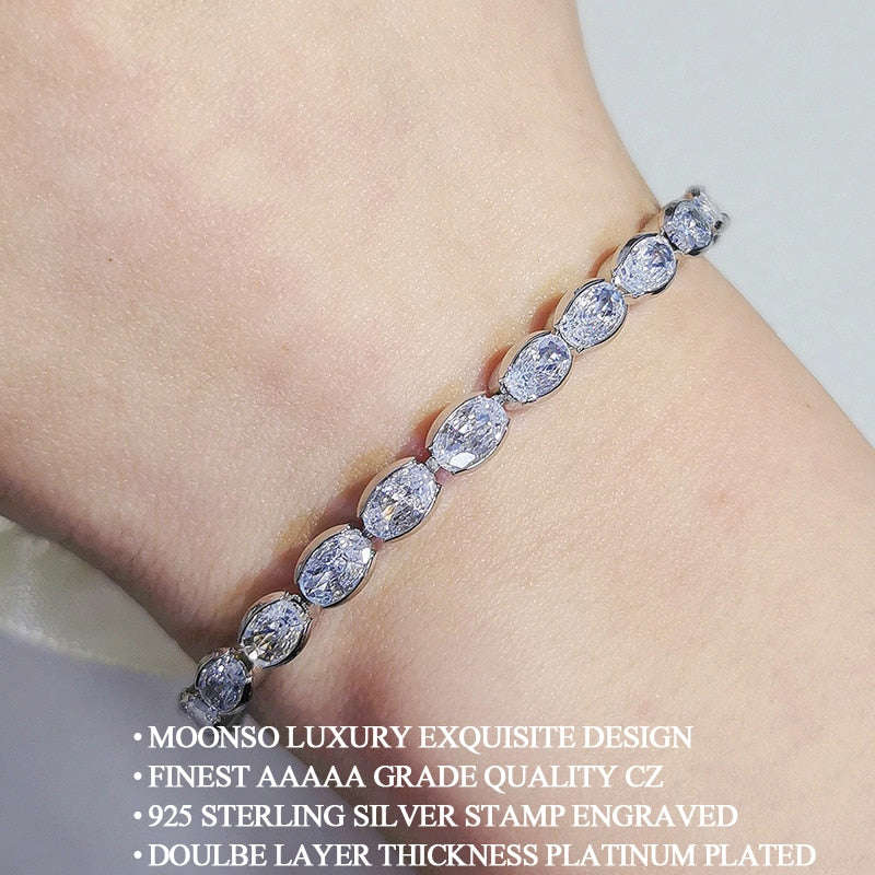 2023 New Luxury Oval Silver Color Bride Dubai Jewelry Set Ring Bracelet For Women Wedding Christmas Party Gift