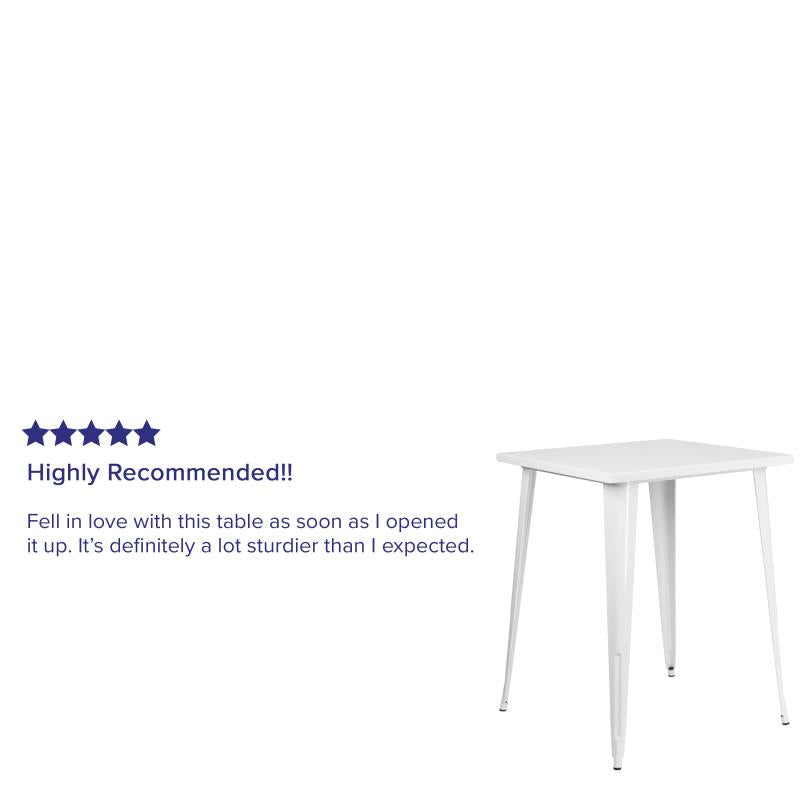 Flash Furniture Nolan Commercial Grade 31.5 Square White Metal Indoor-outdoor Bar Height Table