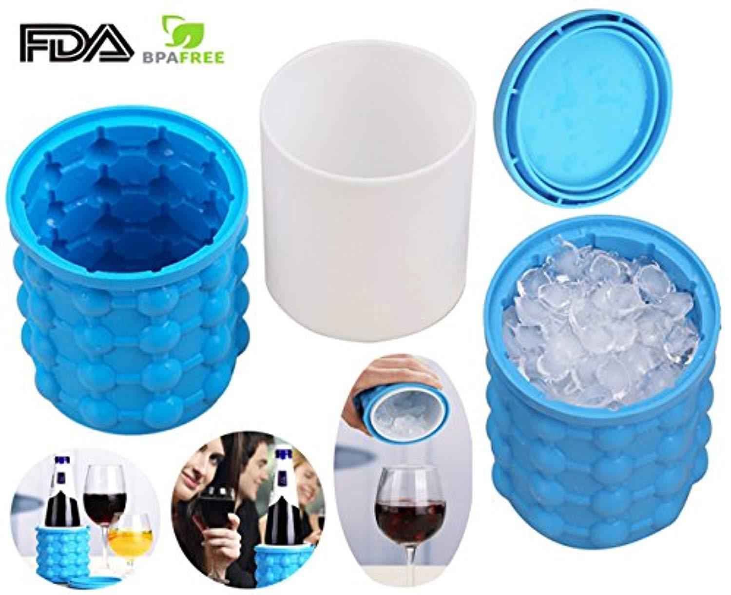 MerryXD Ice Cube Maker Genie - Space Saving Silicone Ice Cube Maker for Kitchen