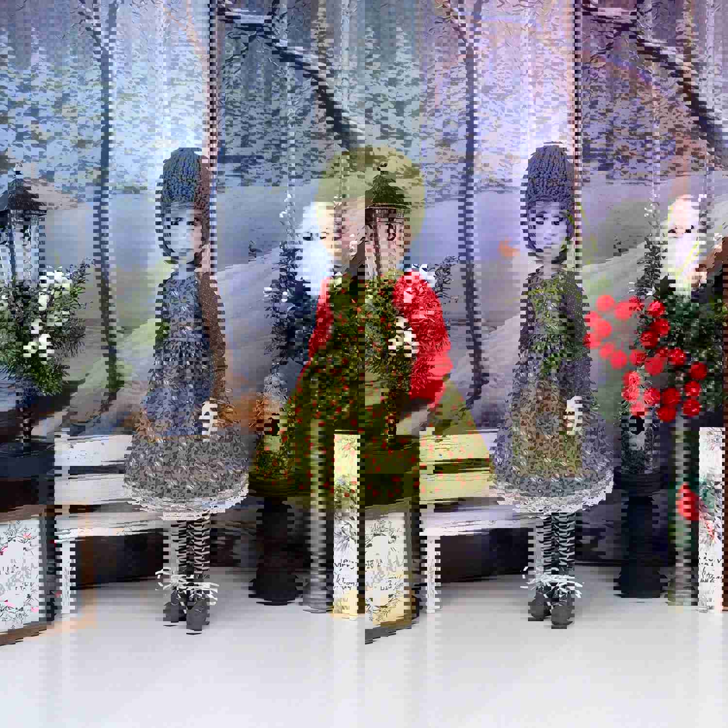 Plentiful Holly - Dress Ensemble with Boots for Ruby Red Fashion Friends Doll