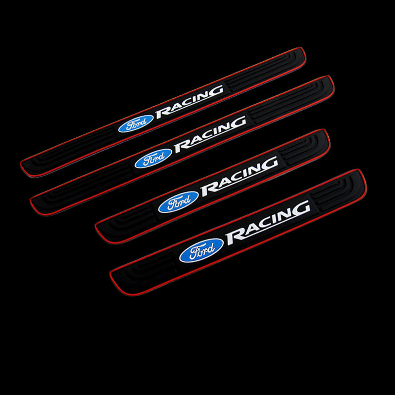 For Ford Racing 3D Anti-Scratch Door Sill Scuff Panel Cover Decal Protector (4PCS)