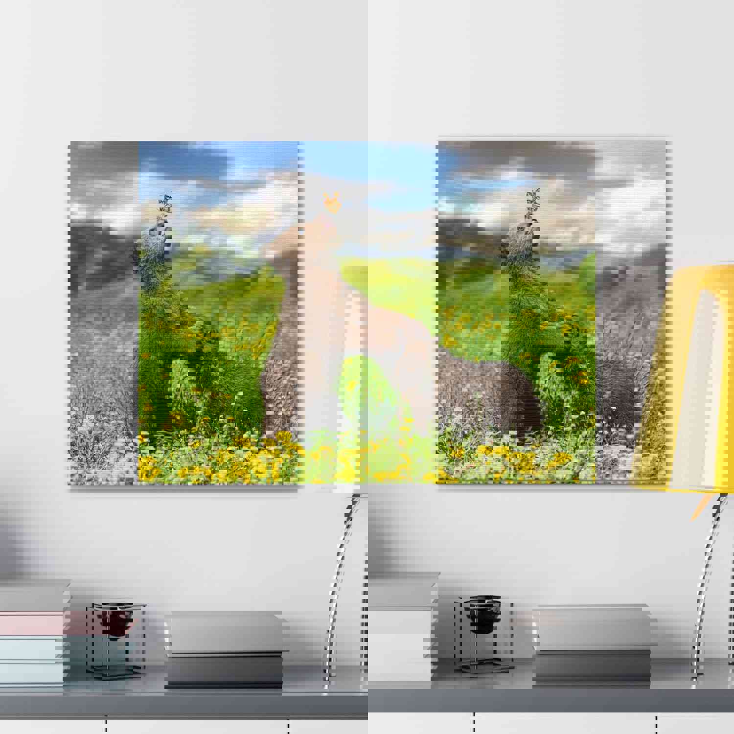 Black Bears in The Spring Nature Wilderness Photography Canvas Wall Art