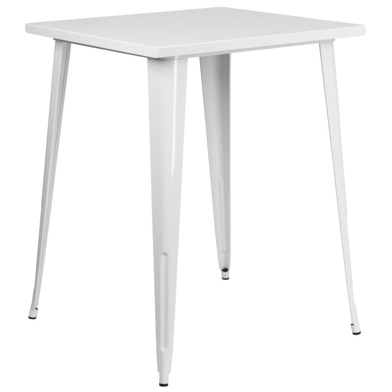 Flash Furniture Nolan Commercial Grade 31.5 Square White Metal Indoor-outdoor Bar Height Table