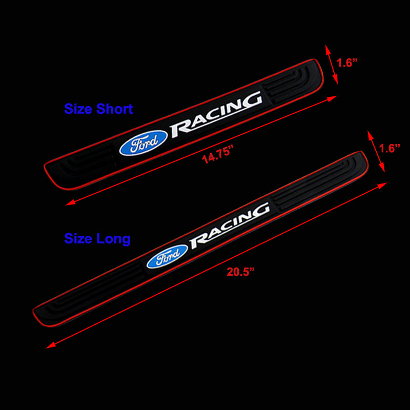 For Ford Racing 3D Anti-Scratch Door Sill Scuff Panel Cover Decal Protector (4PCS)