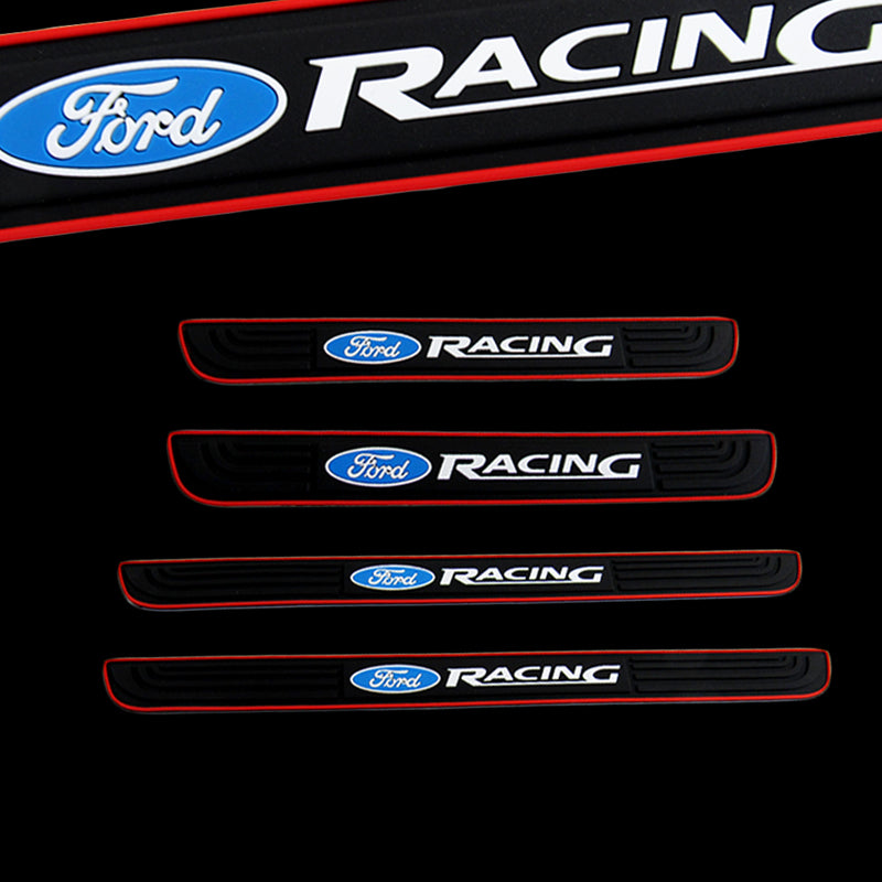 For Ford Racing 3D Anti-Scratch Door Sill Scuff Panel Cover Decal Protector (4PCS)