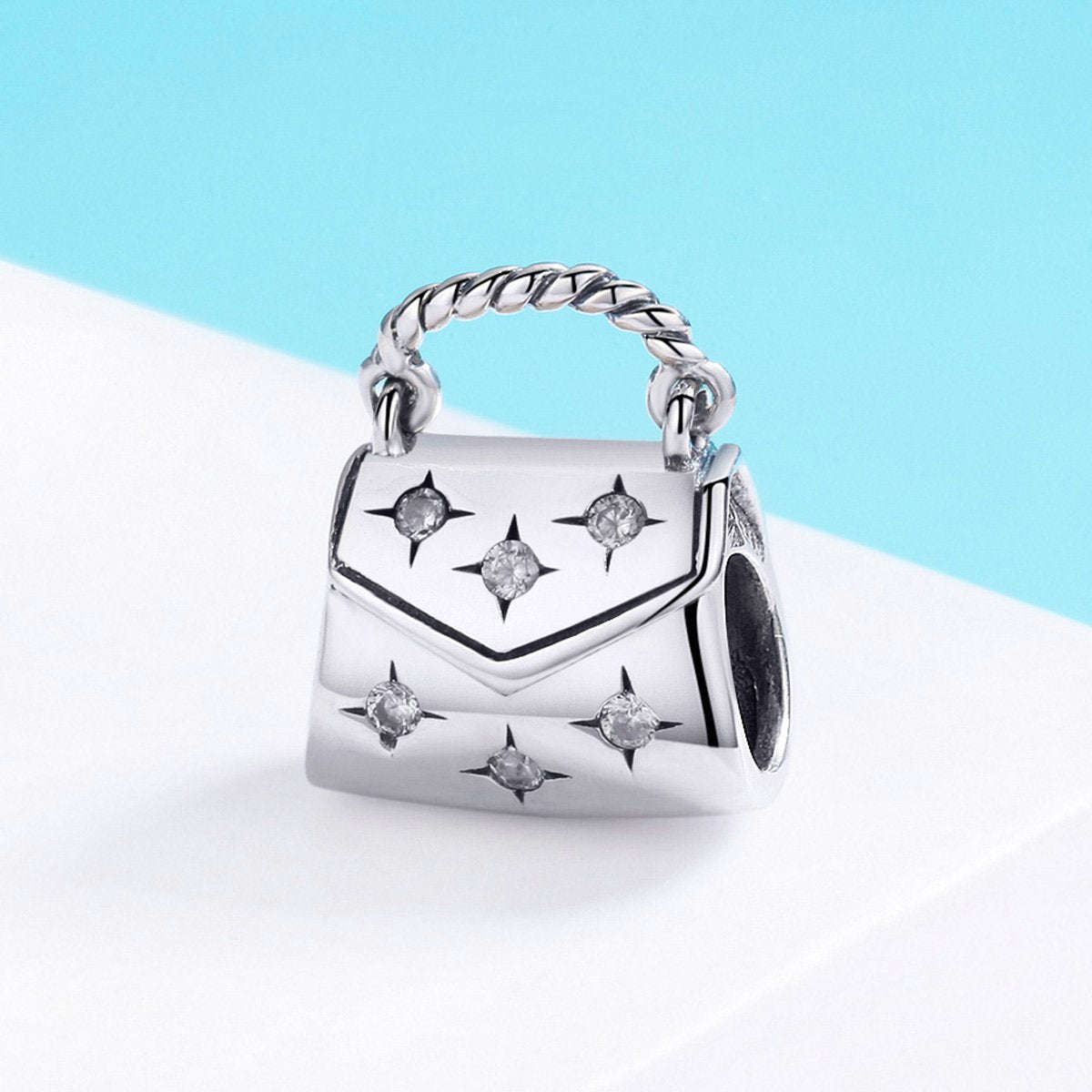 Sterling 925 Silver Hand Bag Charm Bead Pendant for Pandora & European Bracelets