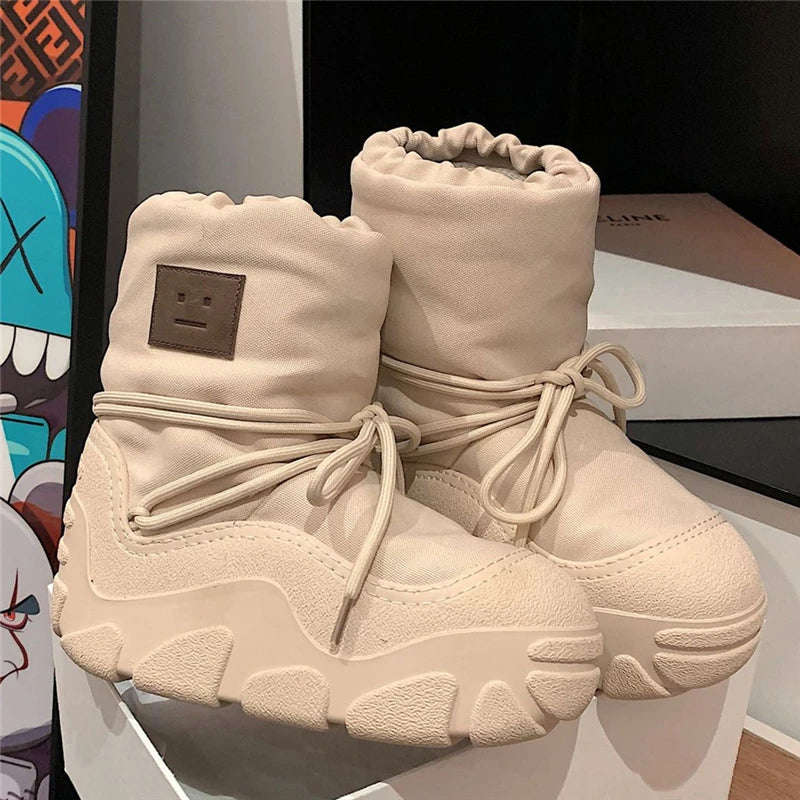 Women's Snow Boots with Thick Sole, Platform, and Waterproof Design for Winter Warmth