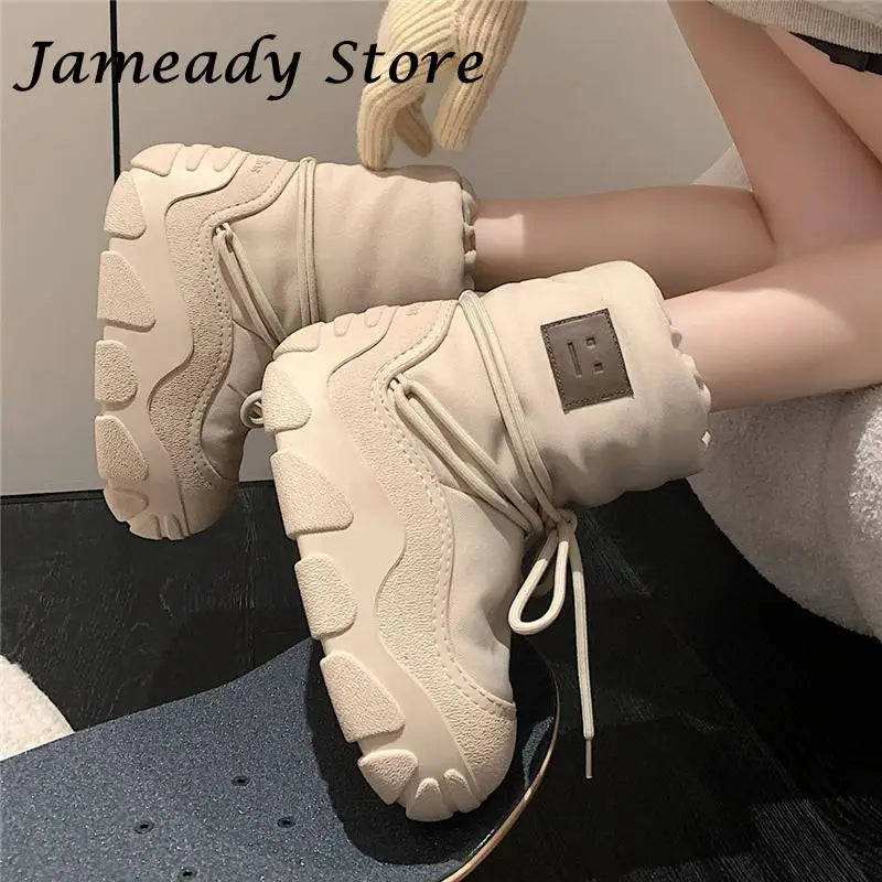 Women's Snow Boots with Thick Sole, Platform, and Waterproof Design for Winter Warmth